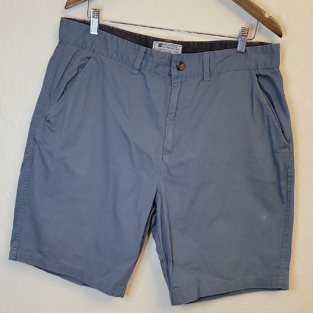 Men's Blue Flat Front Shorts